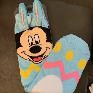 NWT Mickey Mouse Easter Bunny socks (one pair)